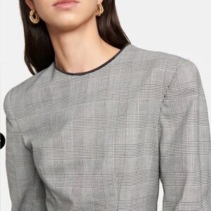 Zara black and white Plaid Top